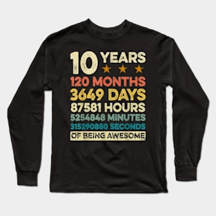 10th Birthday 10 Years Old 120 Months Long Sleeve T-Shirt